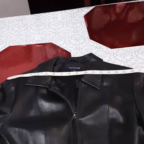 ANN TAYLOR Black Jacket Leather - Picture 9 of 11